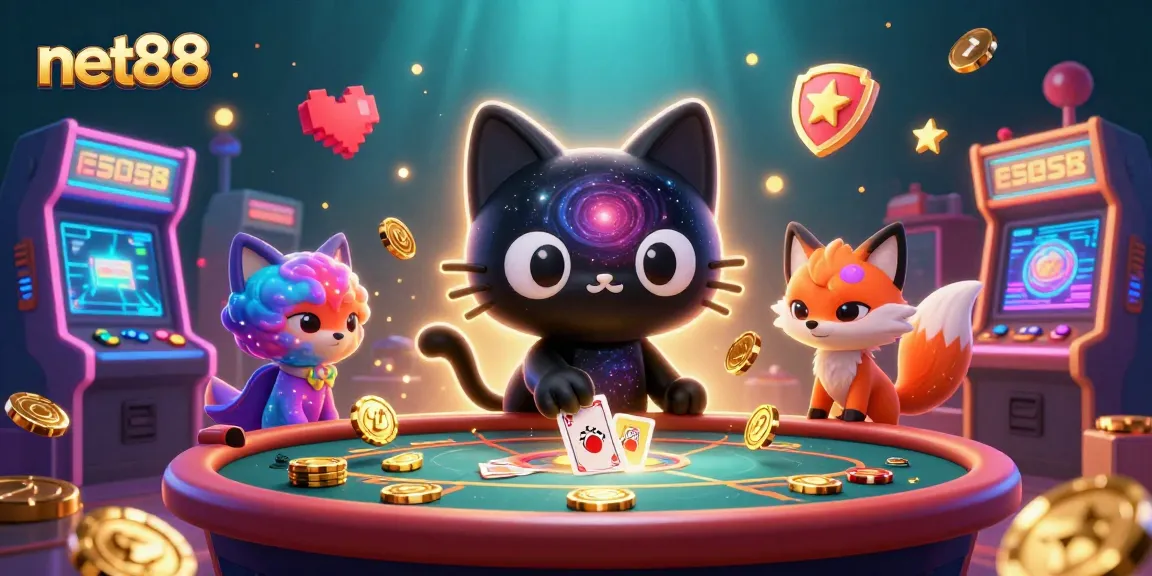 Catch jackpots at net88 with this vibrant cosmic casino scene featuring gaming fun.