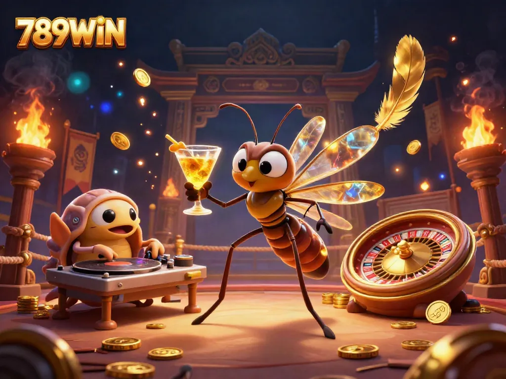 Experience the thrill of gaming at 789WIN with vibrant 3D casino characters and dynamic effects.