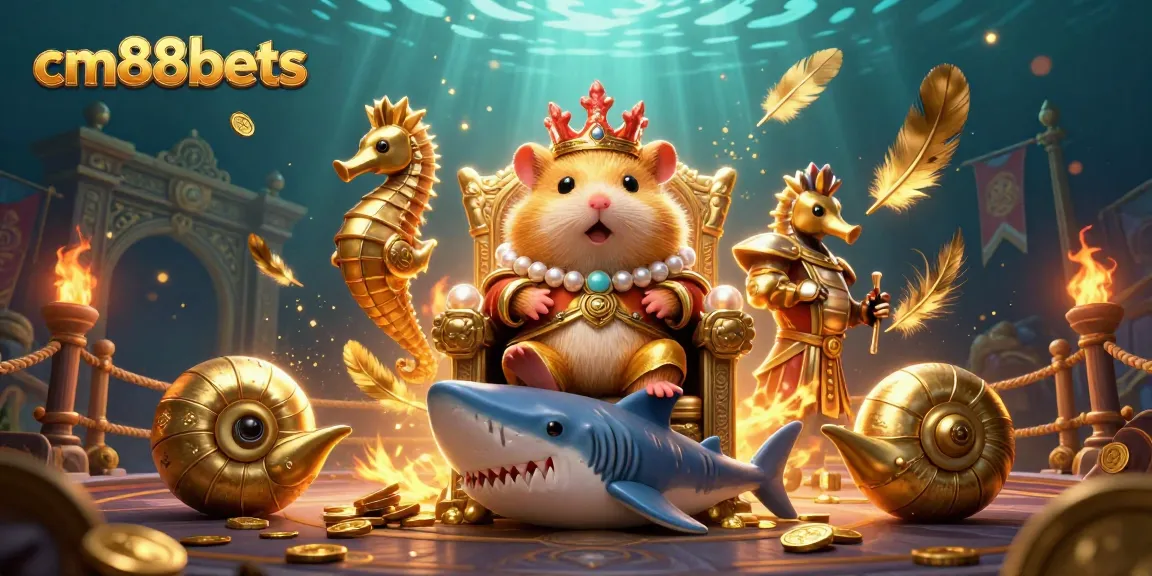 Engage with thrilling gameplay at cm88bets featuring a golden hamster king and vibrant casino elements.