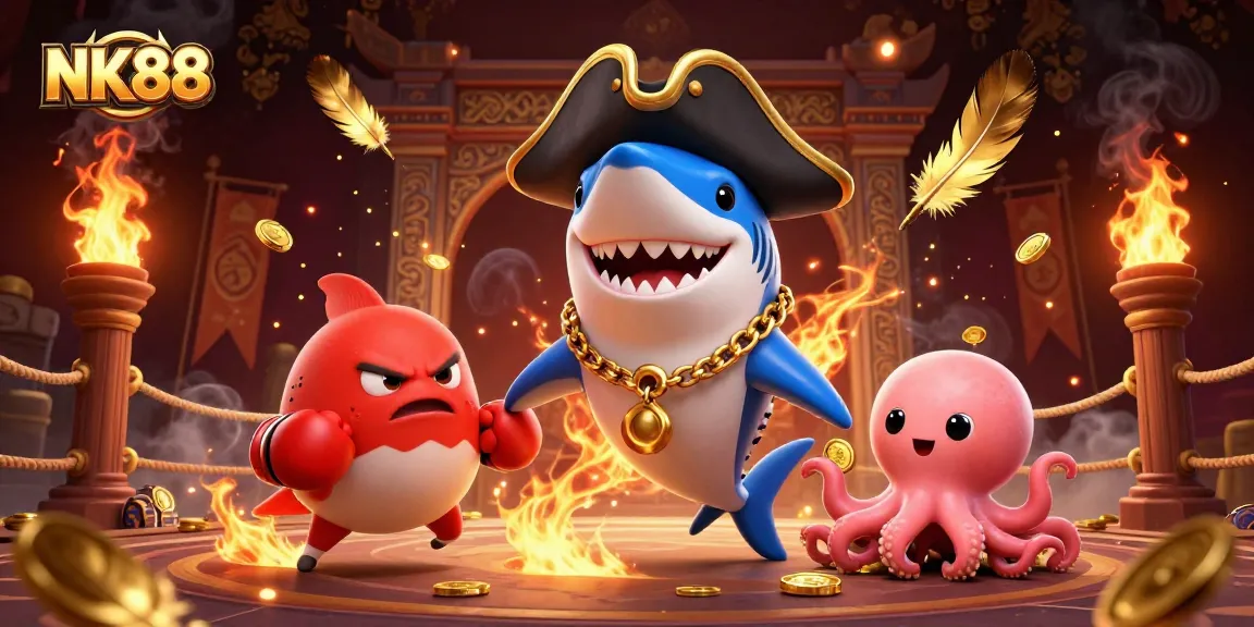 Experience thrilling moments at NK88 with a fun pirate shark, and lucky games at this vibrant casino.