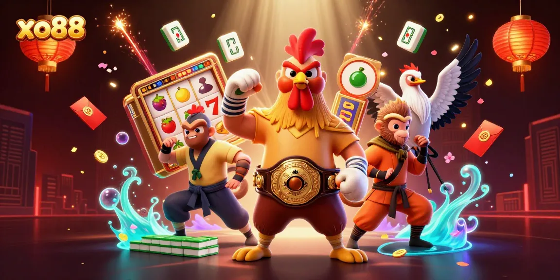 Experience the excitement of xo88 with dynamic slots, colorful characters, and vibrant casino elements.