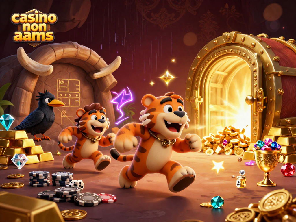 Visualizza il divertente universo del casino non AAMS con un uomo delle caverne e una tigre!