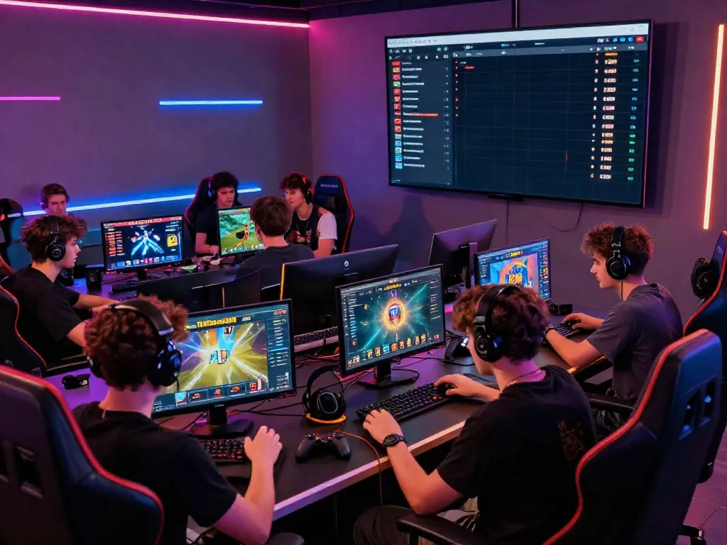 Players enjoying live games on https://hitclub3.io/ in a vibrant gaming lounge.