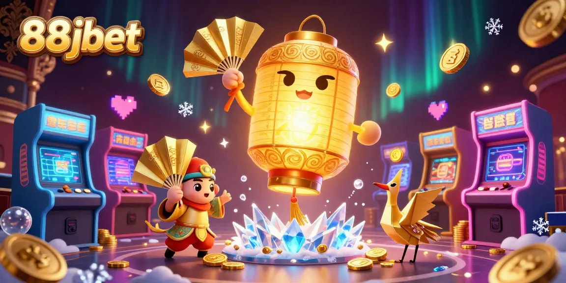 Experience the excitement of 88jbet in this dynamic casino scene with vibrant characters and gaming elements.