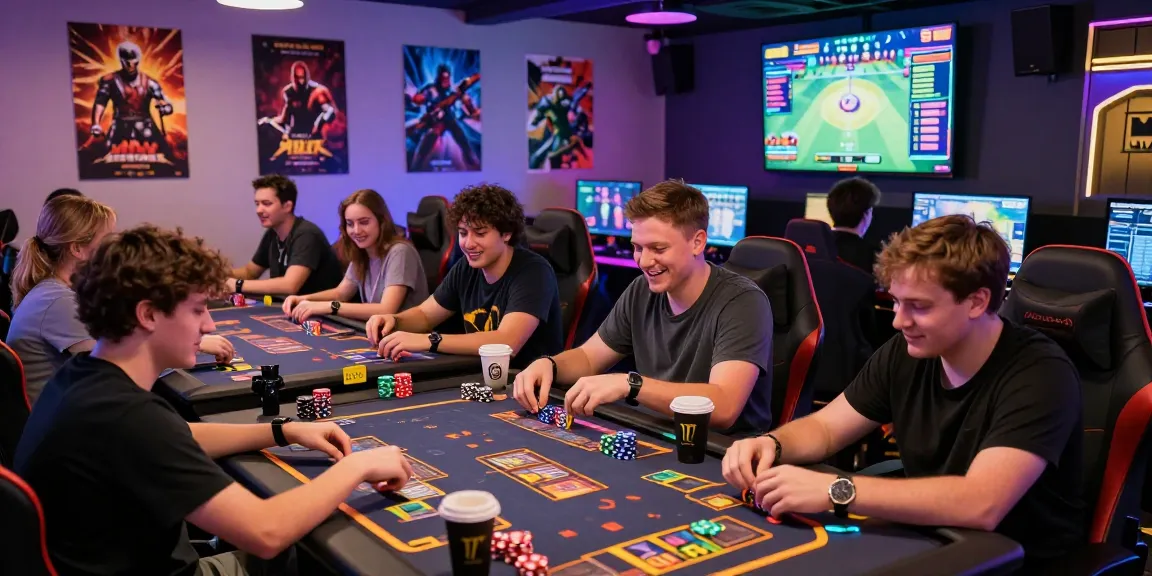 Exciting gaming lounge atmosphere featuring players enjoying card games and social interactions at rikvip.