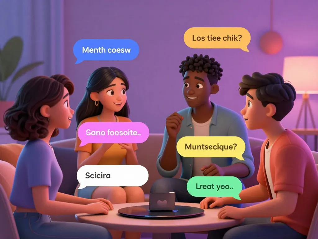 Engaging digital chat scene showcasing interactive porn chat AI characters in playful conversation.