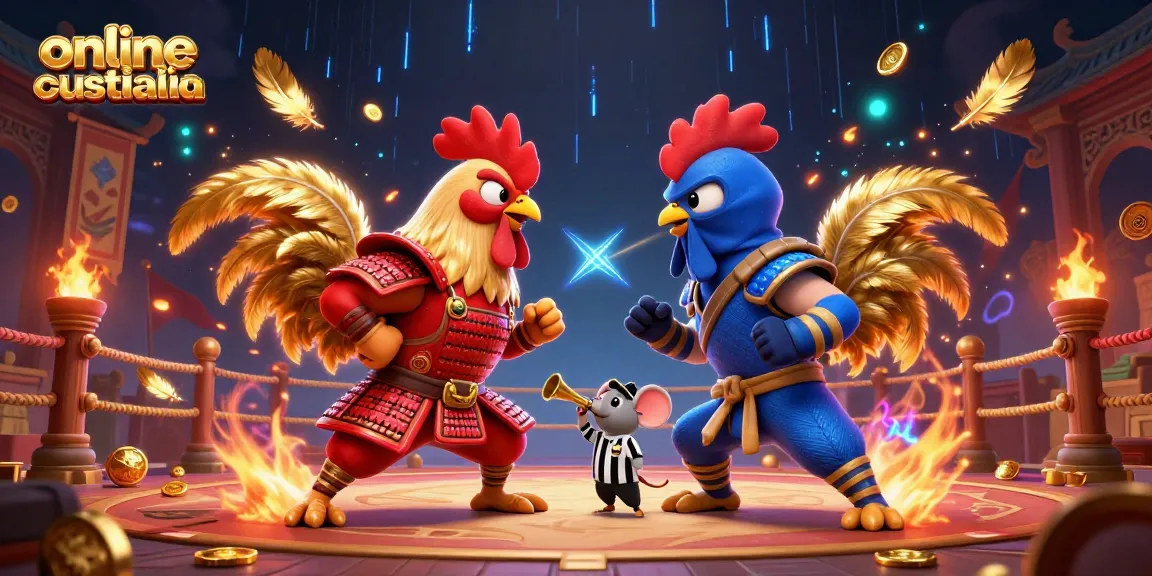 Engage in thrilling action at an online casino Australia with iconic fighting roosters in an epic showdown.