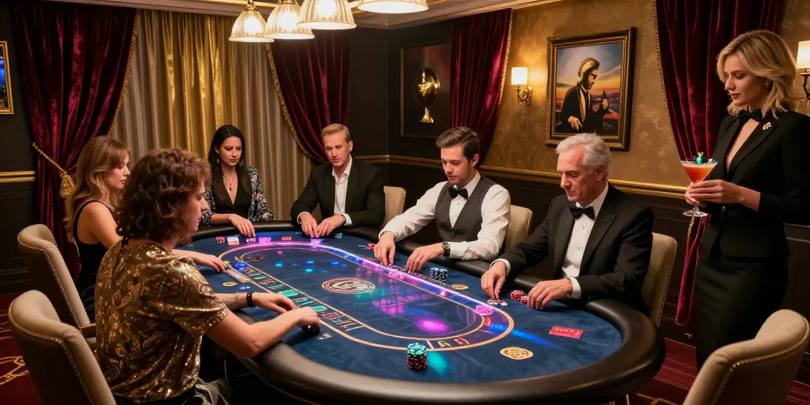 High-stakes gaming room featuring iwin brand tables and stylish players