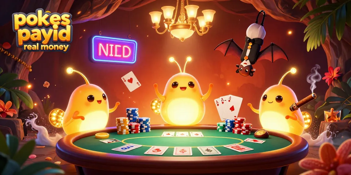 Experience pokies payid real money action in this vibrant casino illustration with lively gaming elements.