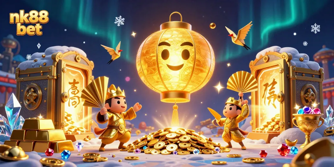 Experience the luck and excitement of nk88 bet in this vibrant casino-themed illustration.