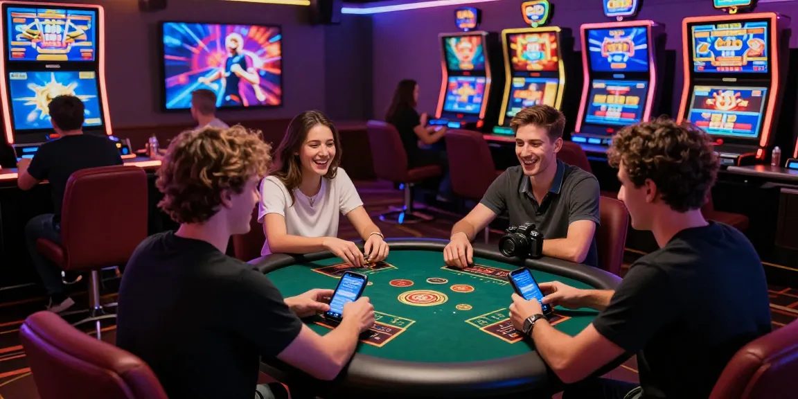 Players enjoying diverse games on the 68gamebai platform in a lively online casino environment.