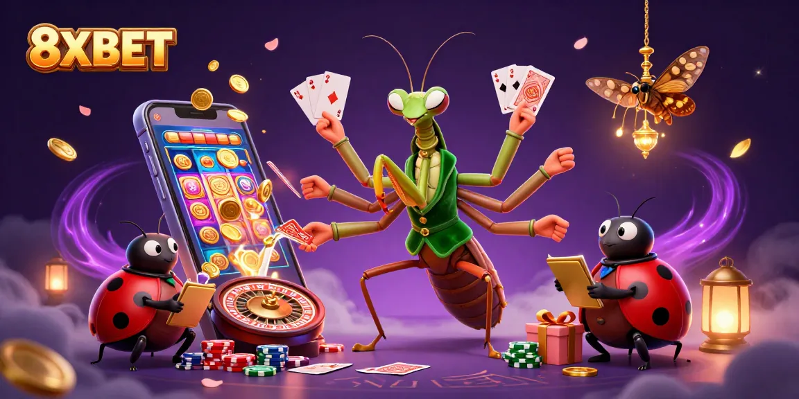 Experience thrilling action at 8XBET with engaging games and vibrant casino elements in a dynamic scene.