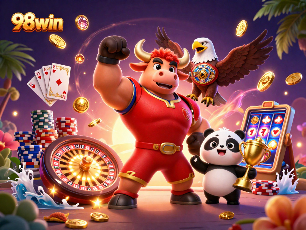 Win big with 98win and enjoy an exciting 3D casino experience full of vibrant characters and games.