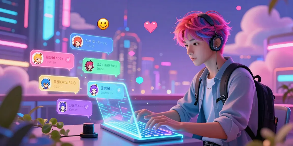 Engaging ai hentai chat in a vibrant virtual environment with anime aesthetics.