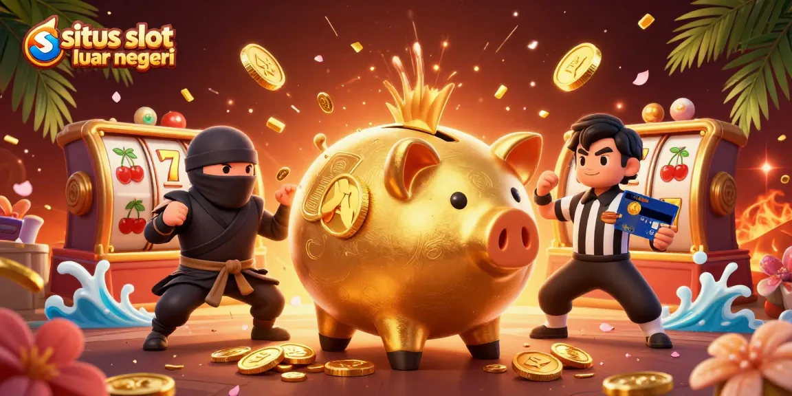 Experience thrilling moments at situs slot luar negeri with lively characters, slot reels, and colorful visuals.