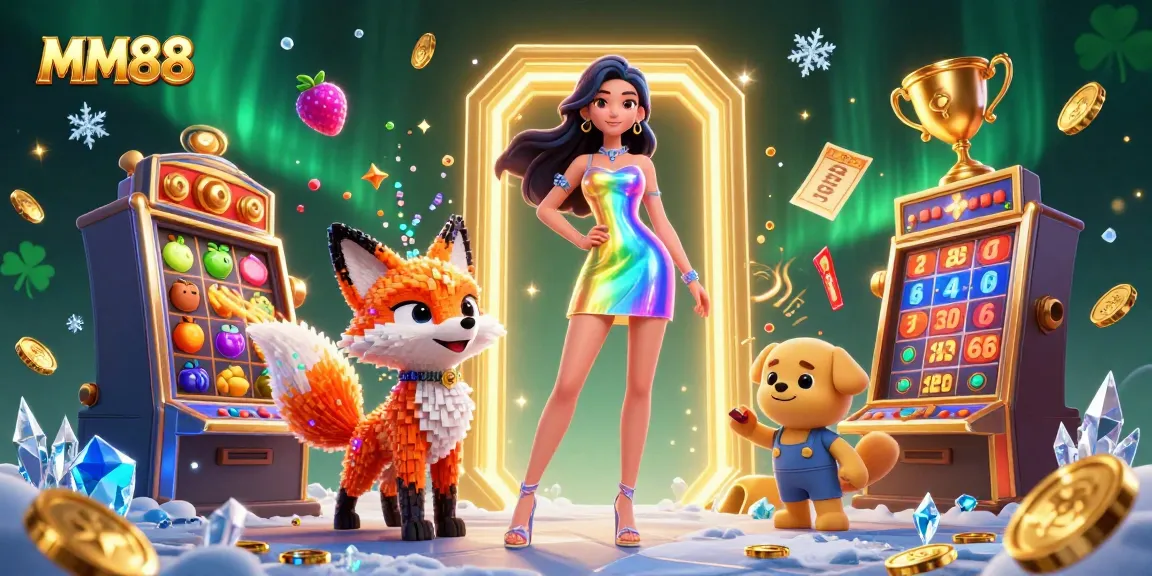 Experience thrilling gameplay with MM88 in a mesmerizing 3D casino scene full of vibrant colors and dynamic elements.